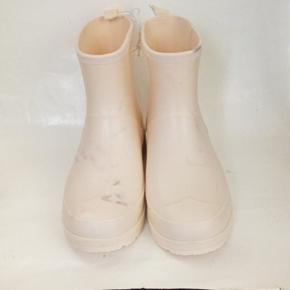 New Joe Fresh Cream Waterproof Short Rain Boots Wedge Heel Size 10